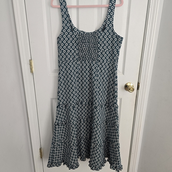 Anthropologie floral green dress size L - Picture 10 of 13